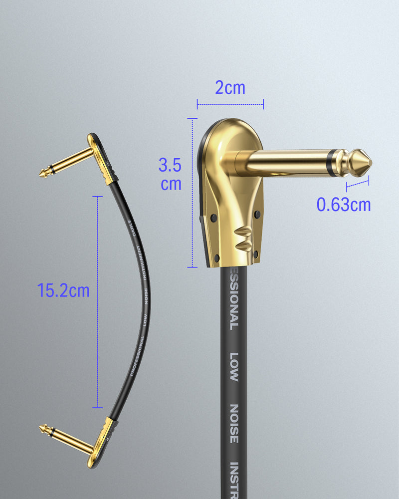 Donner Cables de Efecto Profesionales para Guitarra 12 Pulgadas Pack de 6