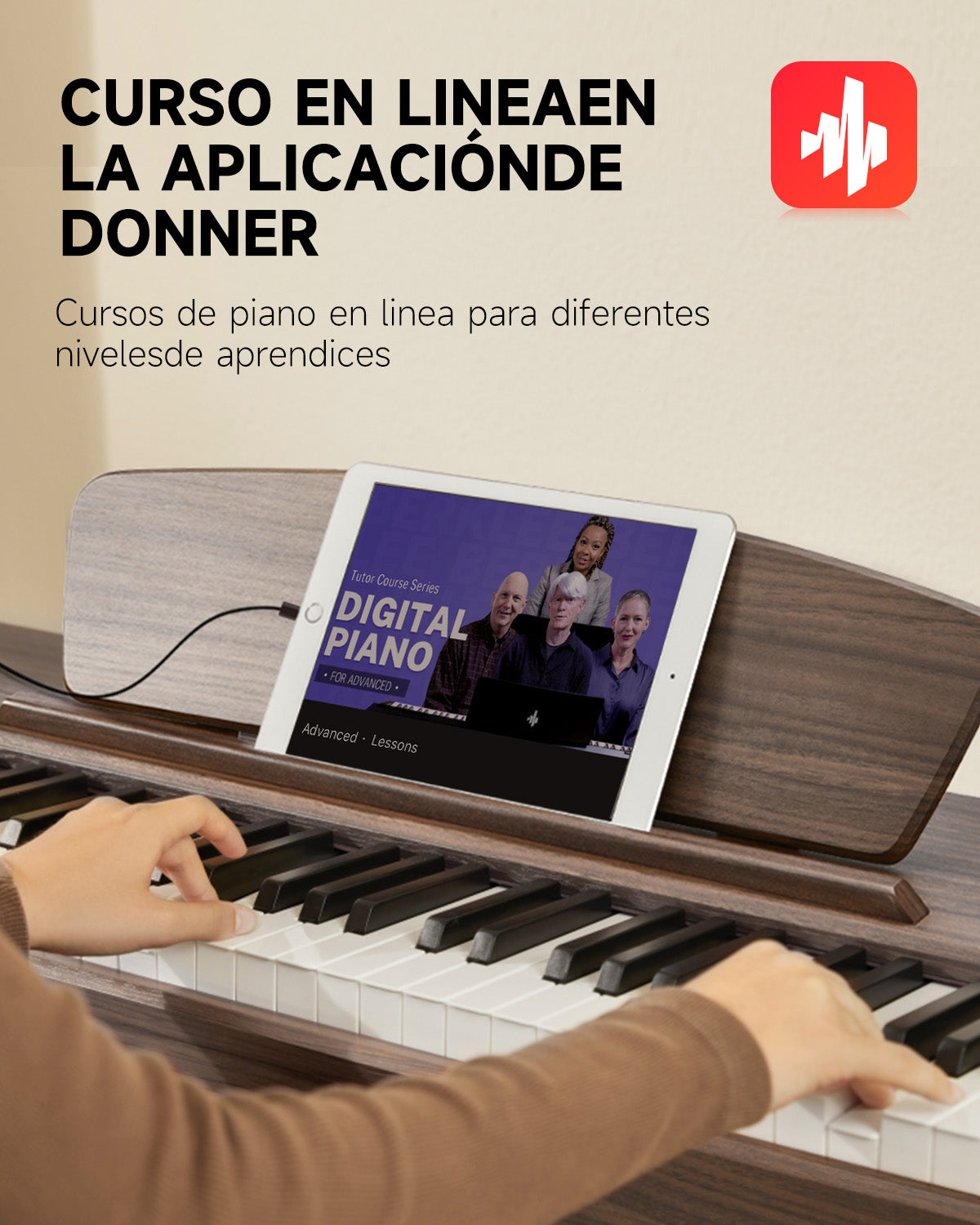 Donner DDP-80 Piano digital de madera con teclado fully weighted-Nogal##
