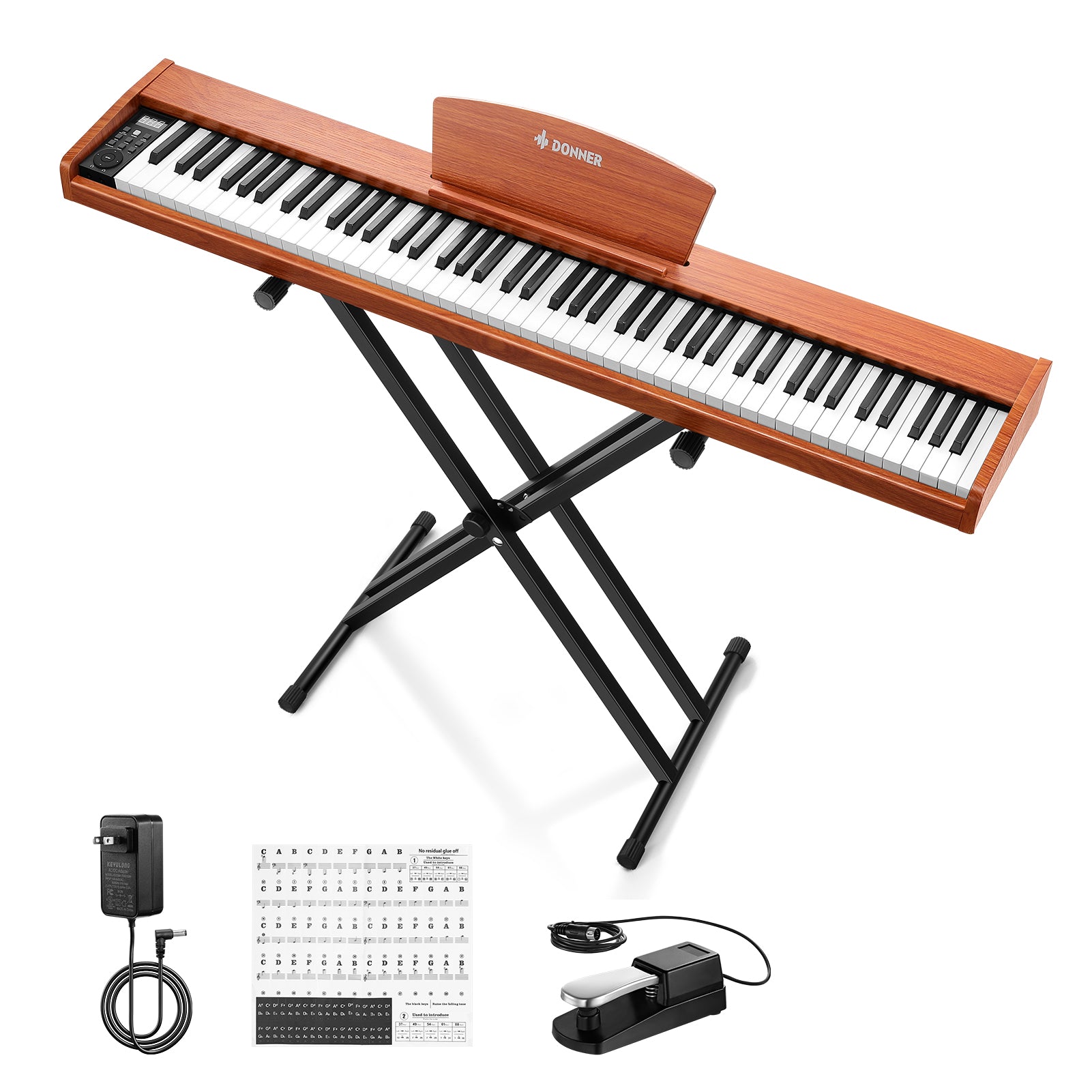Donner DEP-1S Piano digital con teclado semi-pesado-Madera de Cerez(Nueva versión)##