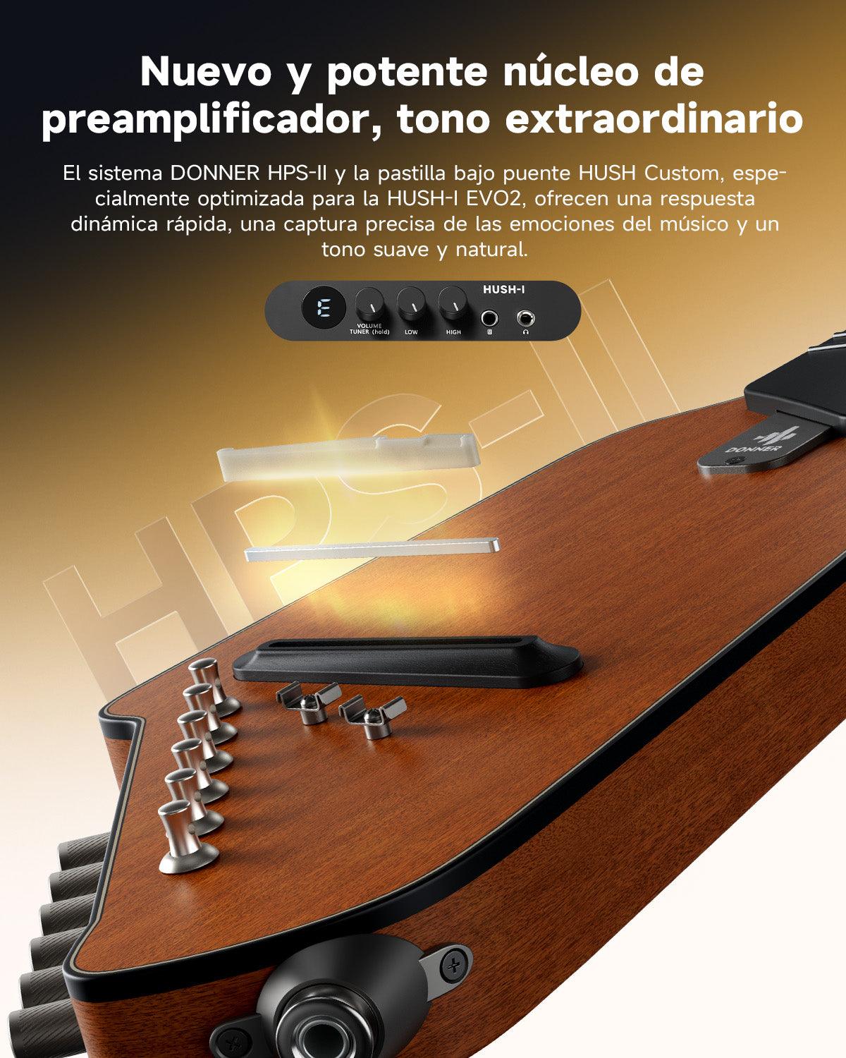 Donner HUSH I Evo2 Guitar-Natural##