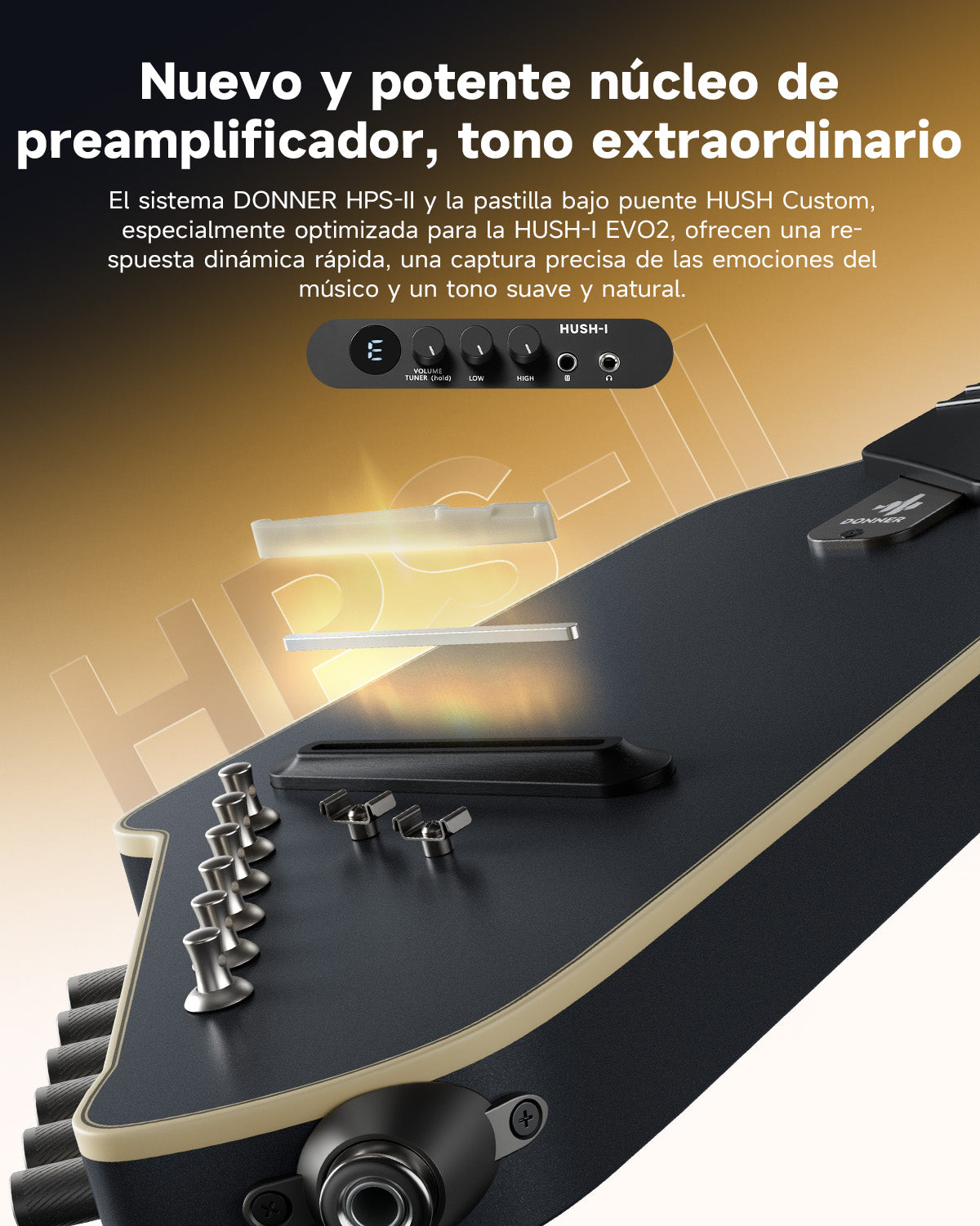 Donner HUSH I Evo2 Guitar-Negro##