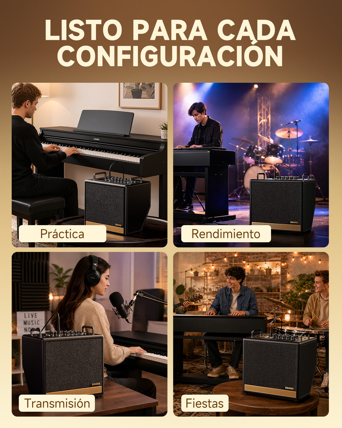 DONNER DKA-50 Amplificador de teclado de 50 W