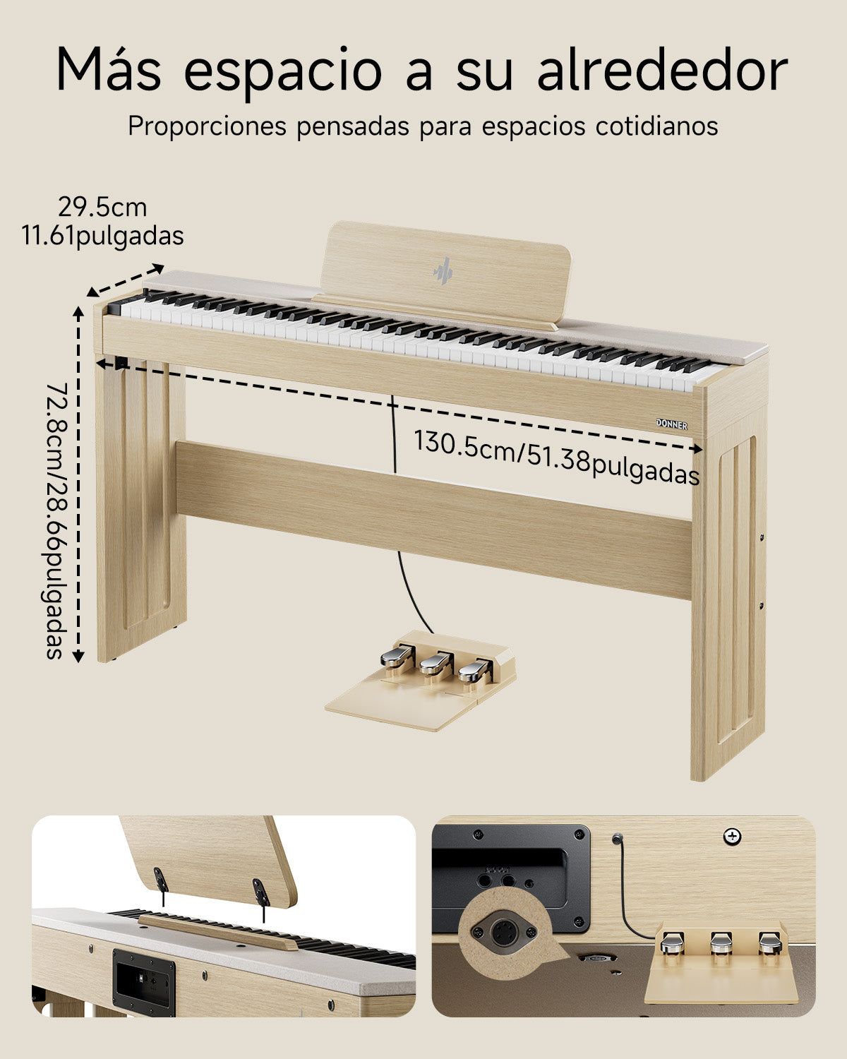 Donner OURA J100 Piano digital doméstico de 88 teclas