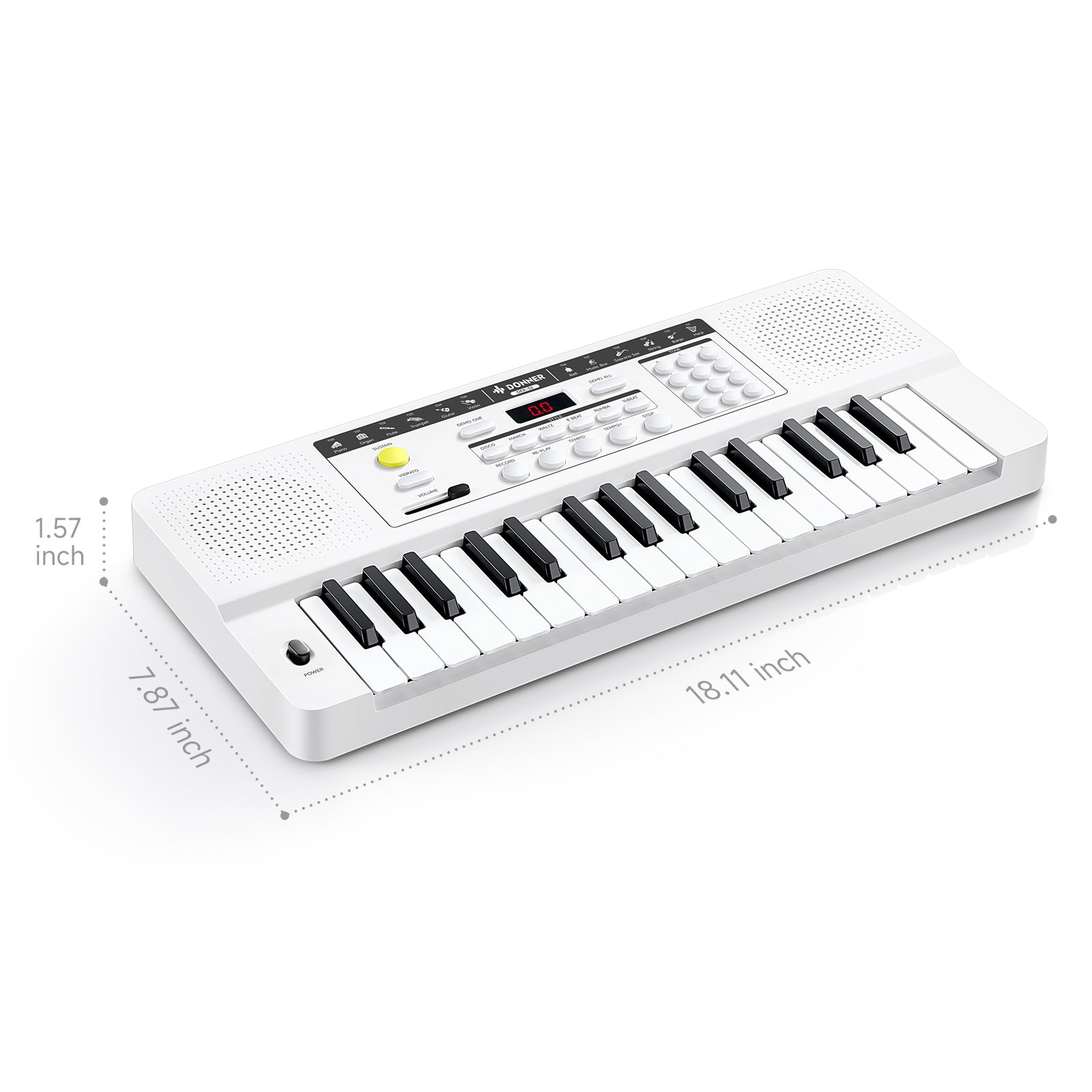 Donner DEK-32 Teclado electrónico de 32 teclas-Blanco##