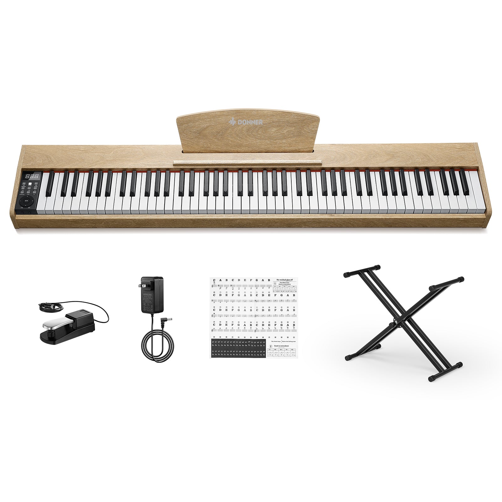 Donner DEP-1S Piano digital con teclado semi-pesado-Madera Clara##