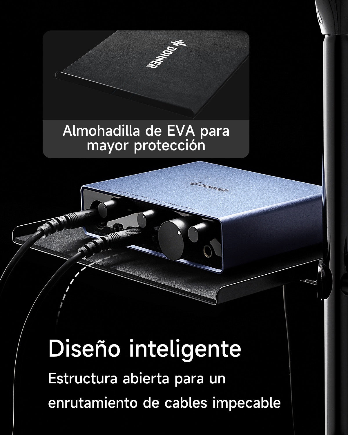 DONNER Bandeja Accesorio para Batería Electrónica - Soporte para Teléfonos y Tablets