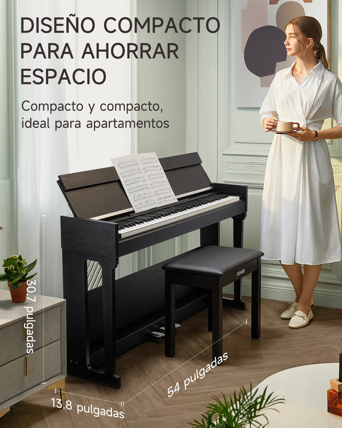 Donner DDP-90 PRO  Piano digital con teclas contrapesadas para uso doméstico