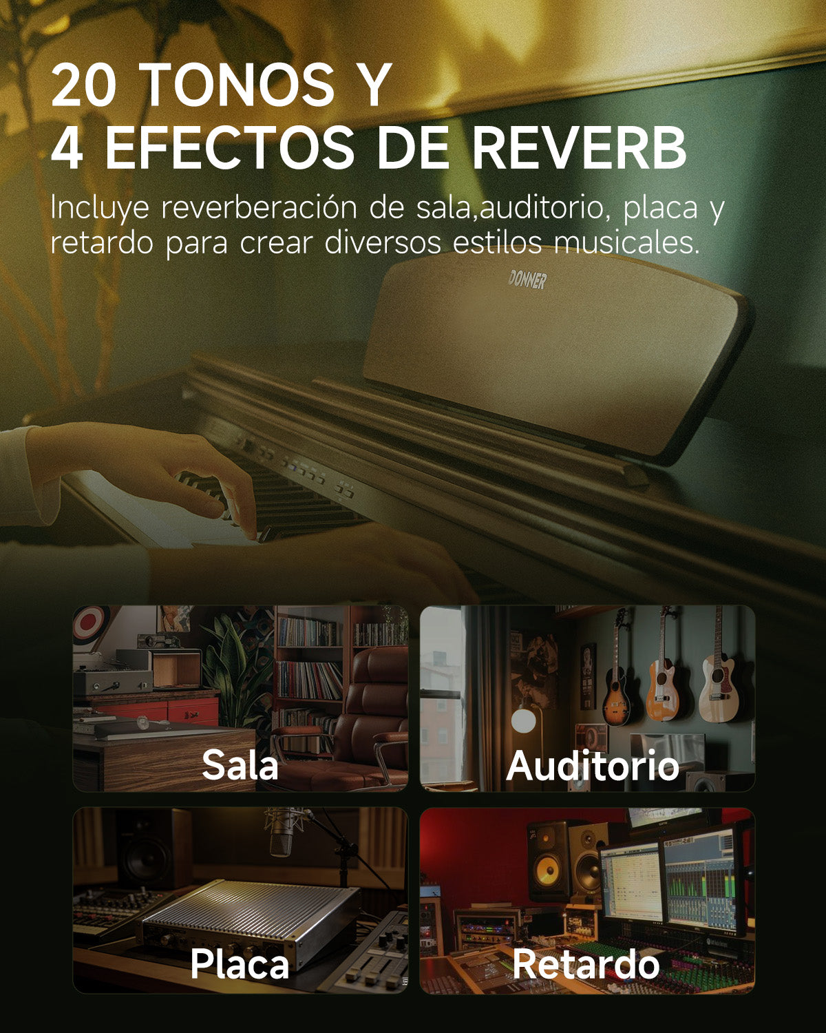Donner DDP-300 Piano digital doméstico contrapesado de 88 teclas (Versión mejorada)