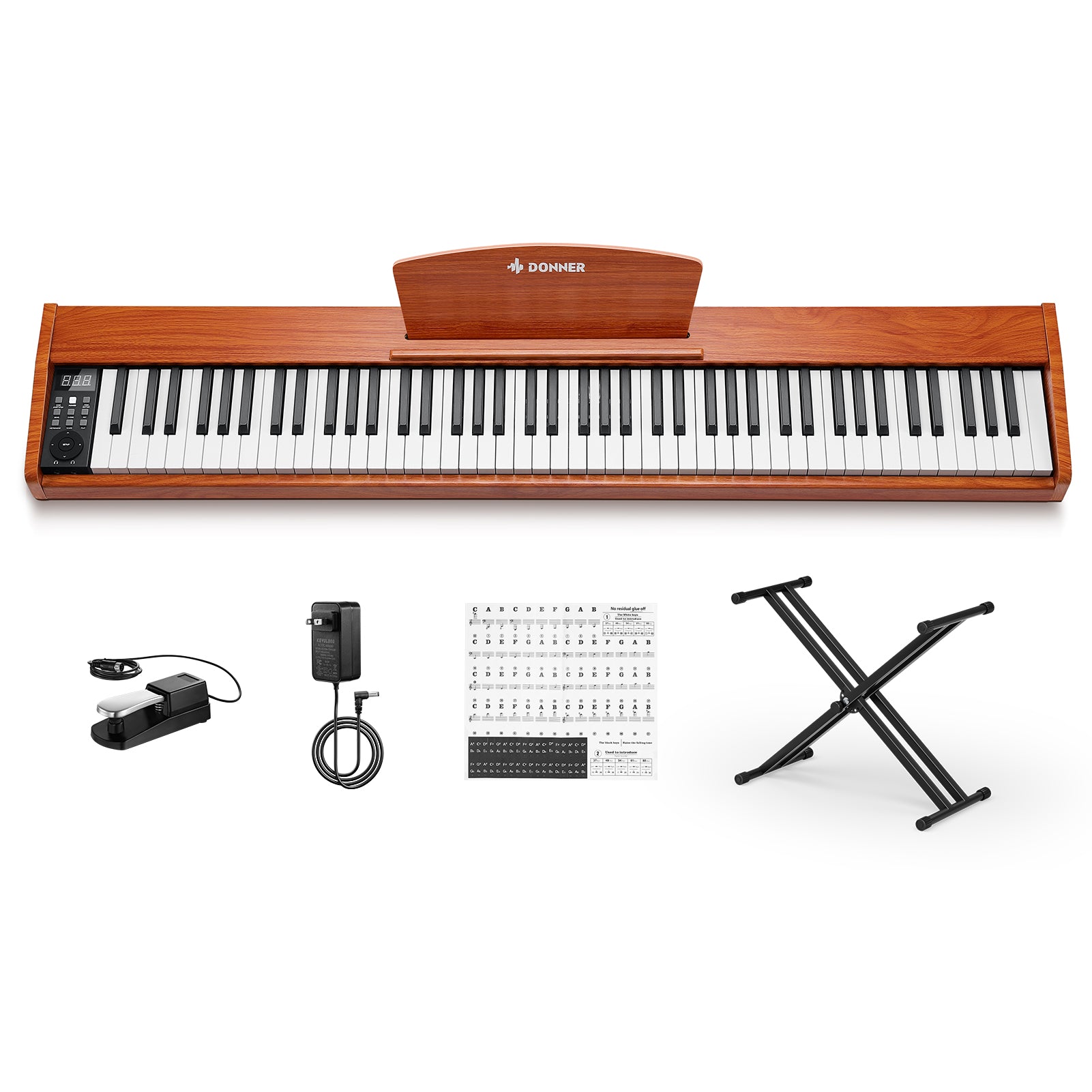 Donner DEP-1S Piano digital con teclado semi-pesado-Madera de Cerez(Nueva versión)##