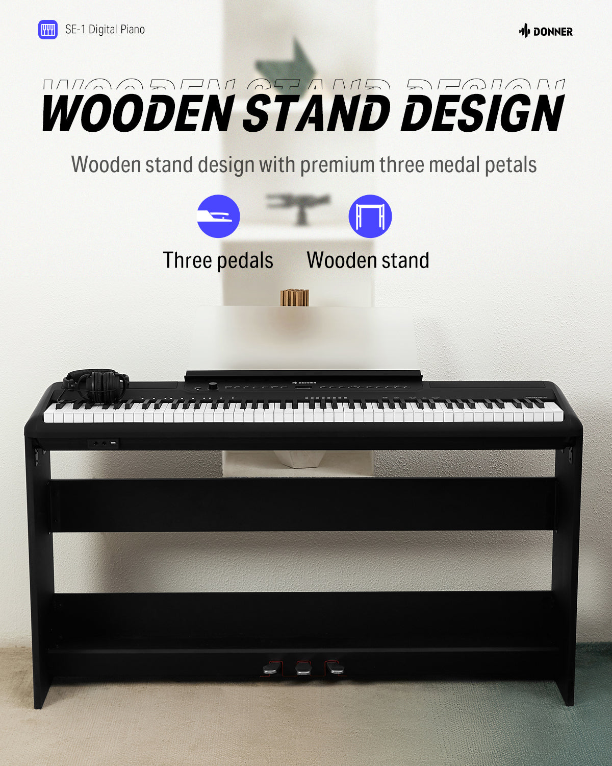 Donner SE-1 piano digital de 88 teclas con teclas ponderadas