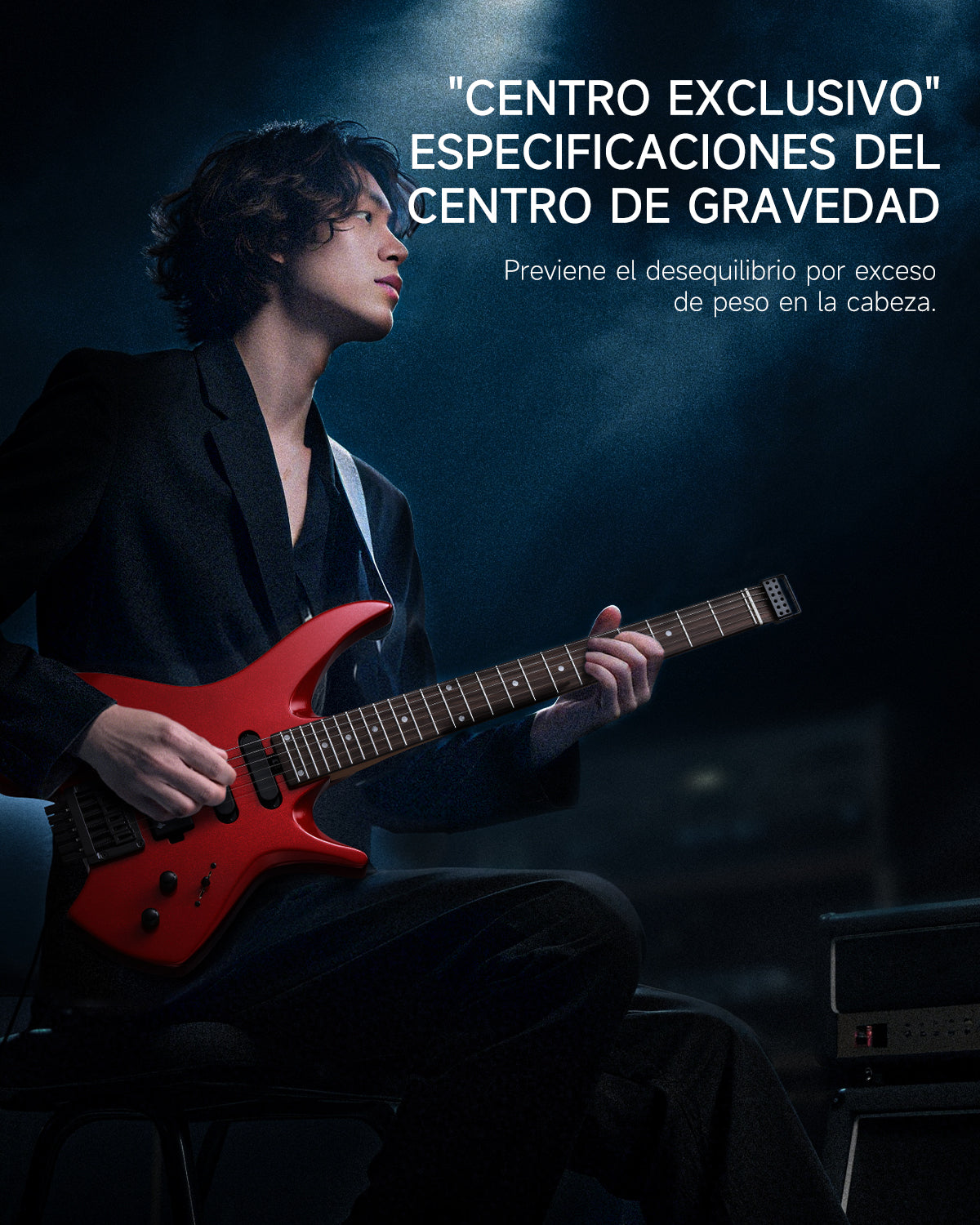 Donner HLX-500 Guitarra eléctrica sin pala-Rojo metálico##