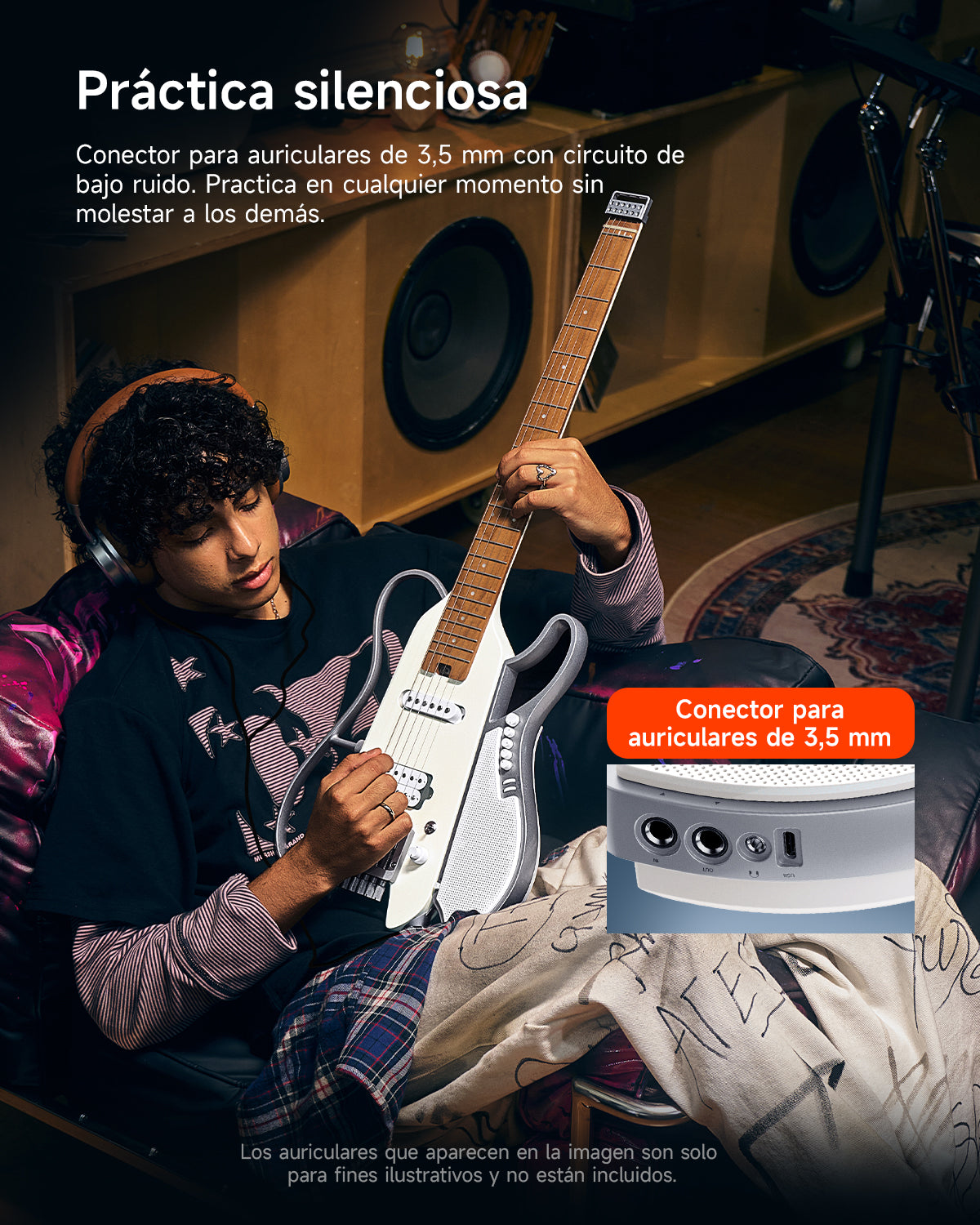 Donner HUSH X LIVE guitarra de viaje  (Edición MIYAVI disponible)