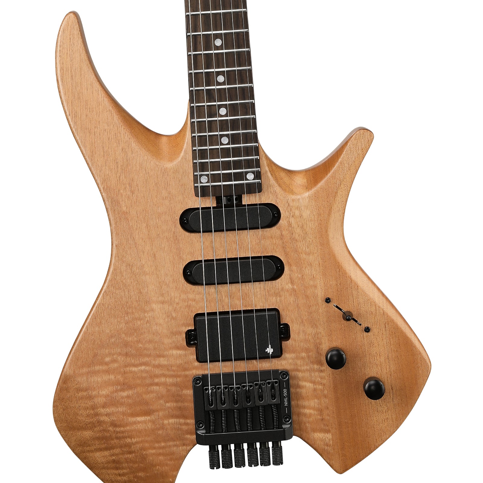 Donner NHL-500 Guitarra eléctrica sin pala-Madera natural##