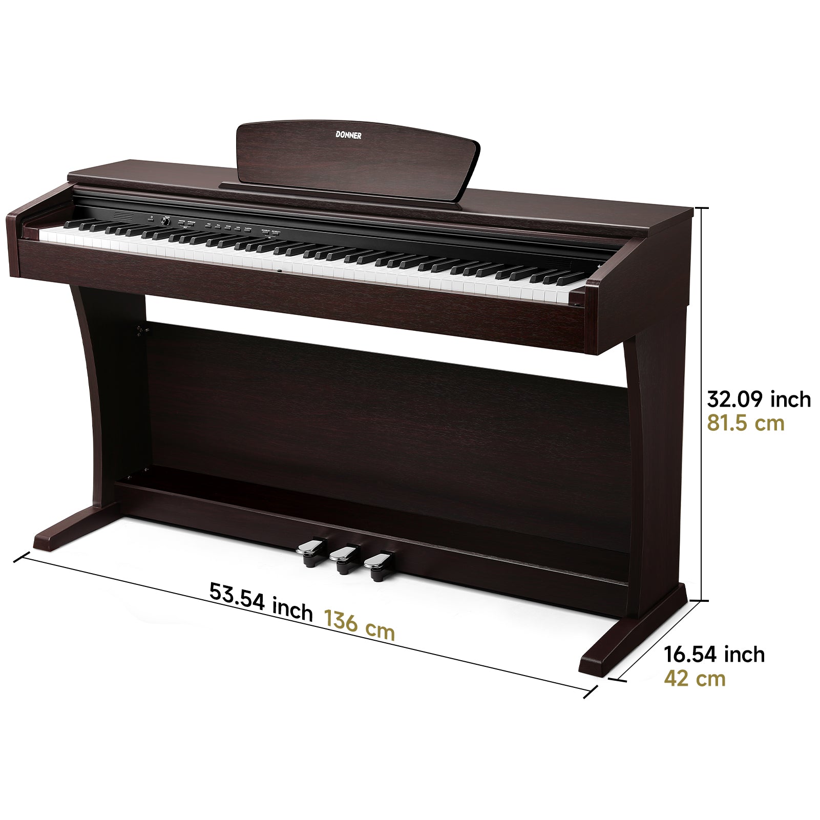Donner DDP-300 Piano digital doméstico contrapesado de 88 teclas (Versión mejorada)