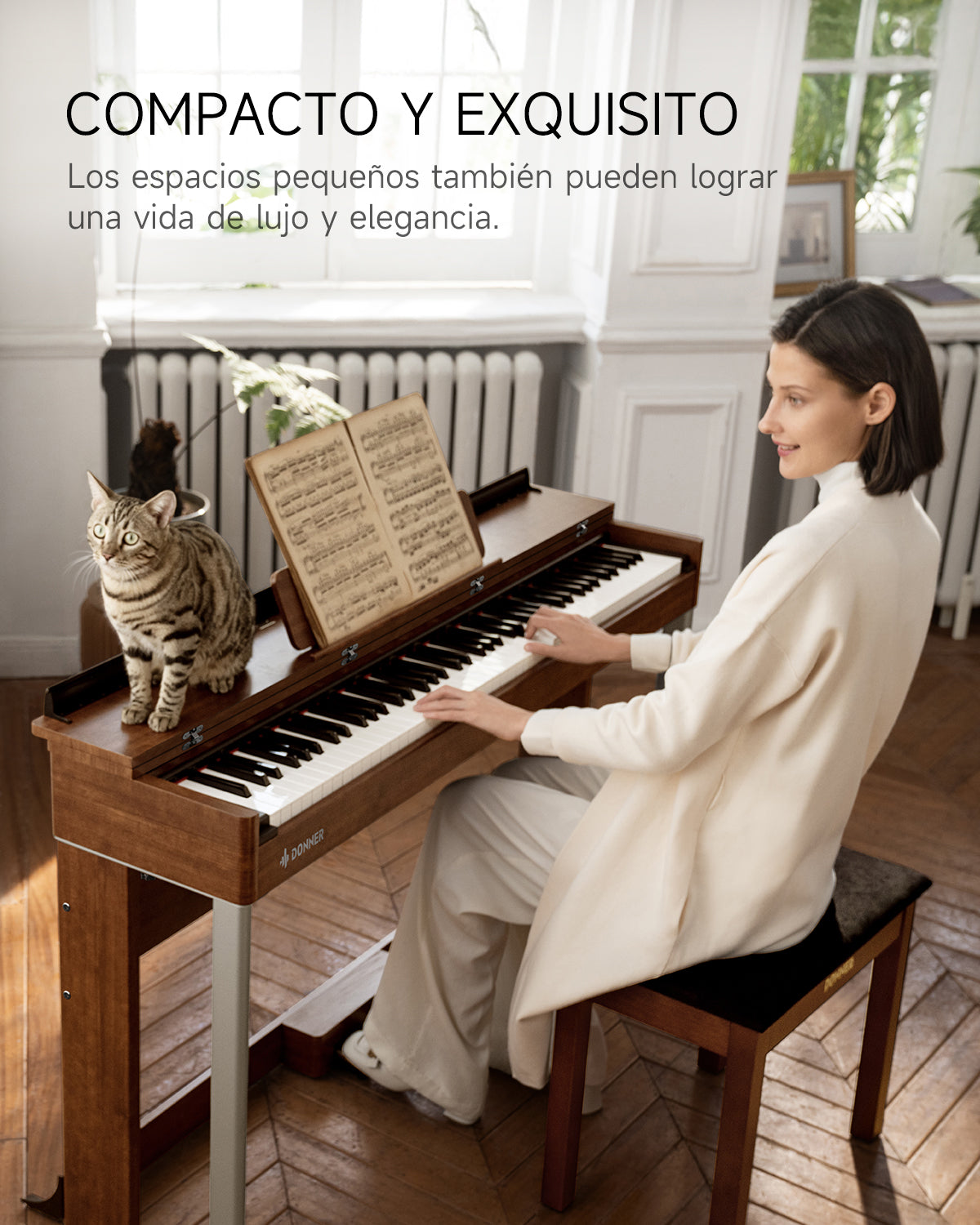 Donner DDP-200 Piano Digital con Acción de Martillo Graduada-DDP-200MK2 Versión actualizada##