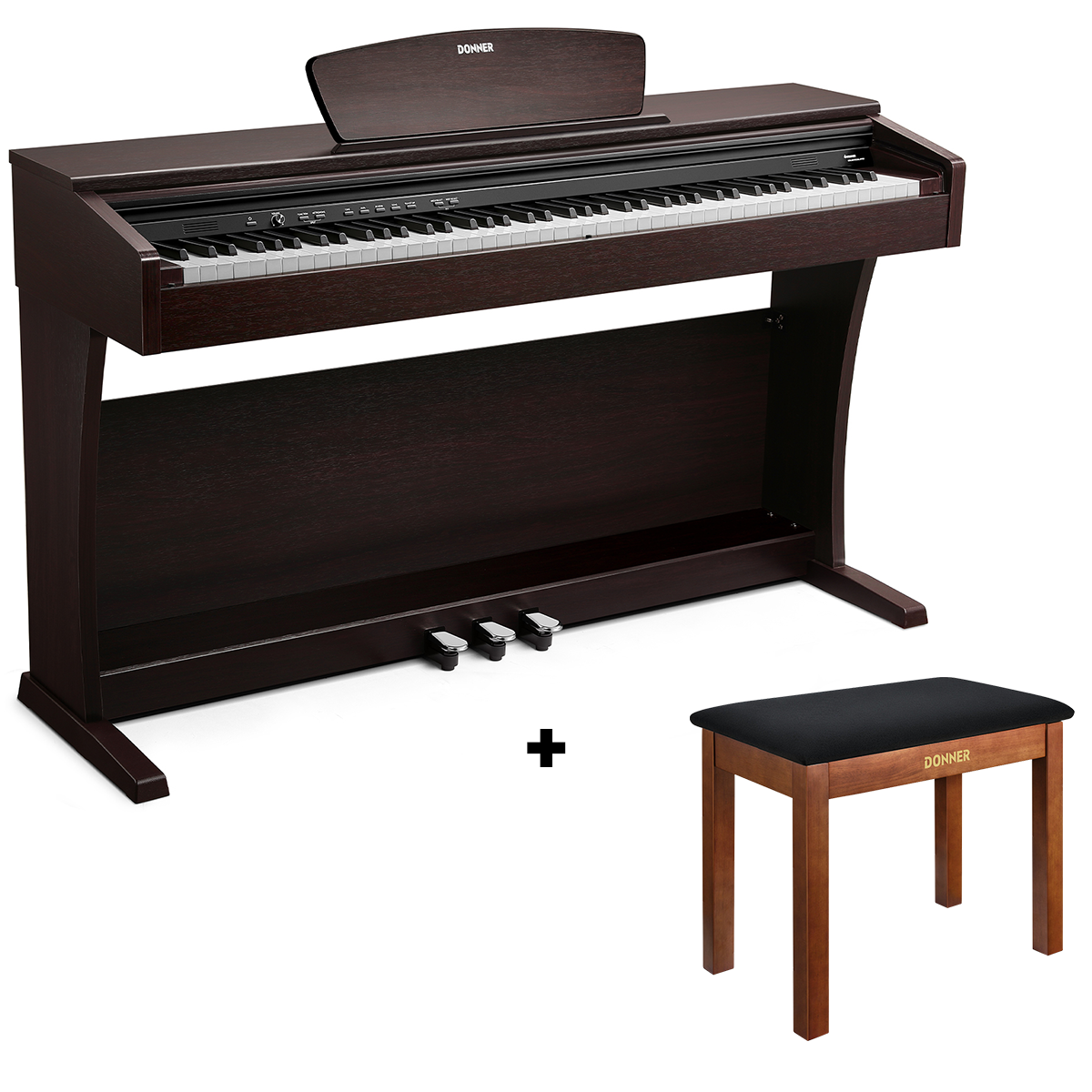 Donner DDP-300 Piano digital doméstico contrapesado de 88 teclas (Versión mejorada)