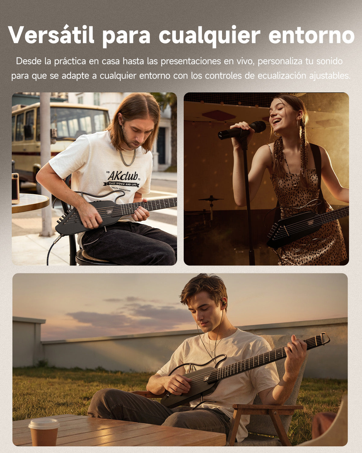 Donner HUSH™ I Guitarra de viaje ultraligera y portátil-Negro##