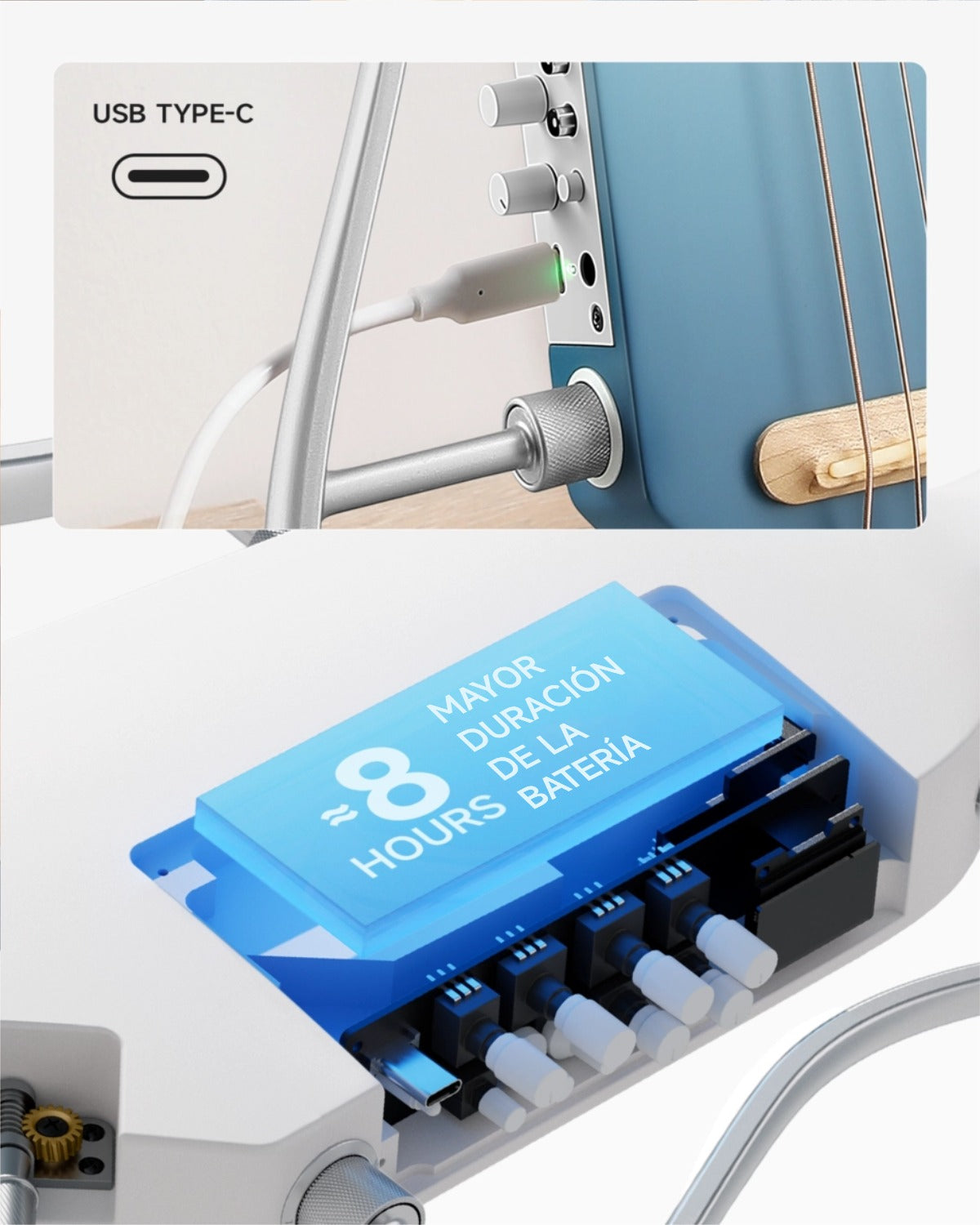 Donner HUSH™ I PRO Guitarra de viaje-Azul Hawái##