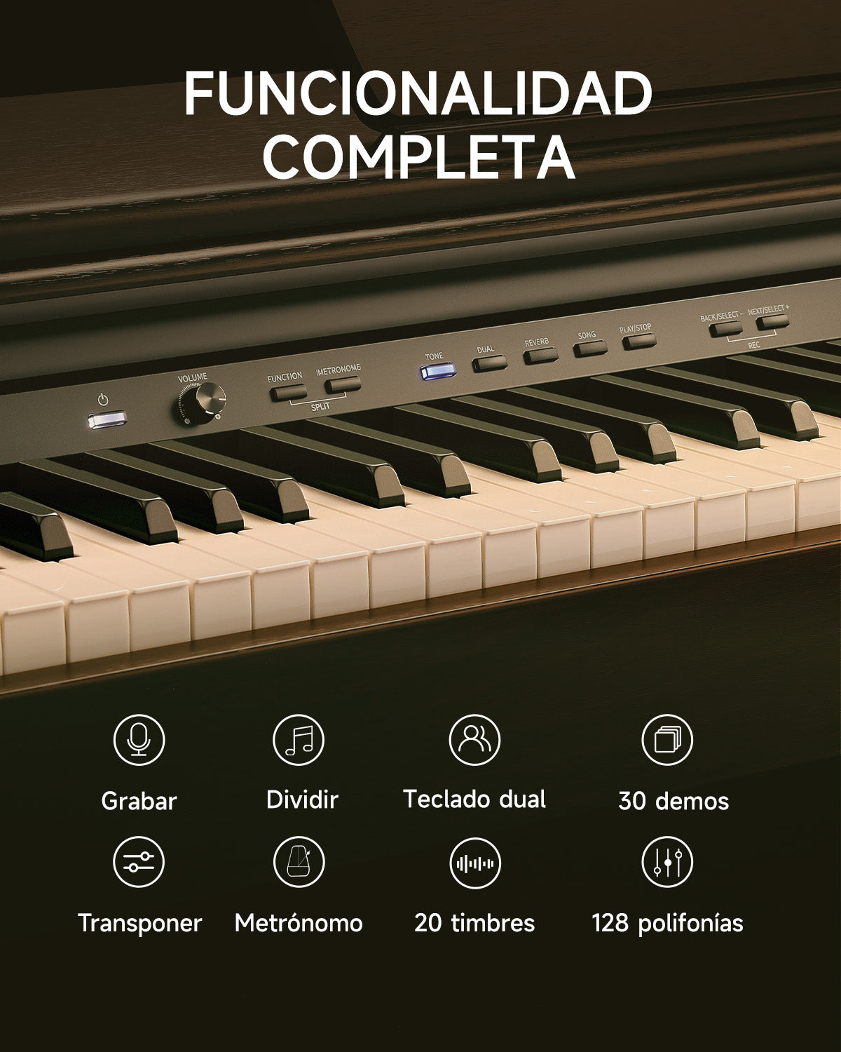Donner DDP-300 Piano digital doméstico contrapesado de 88 teclas (Versión mejorada)