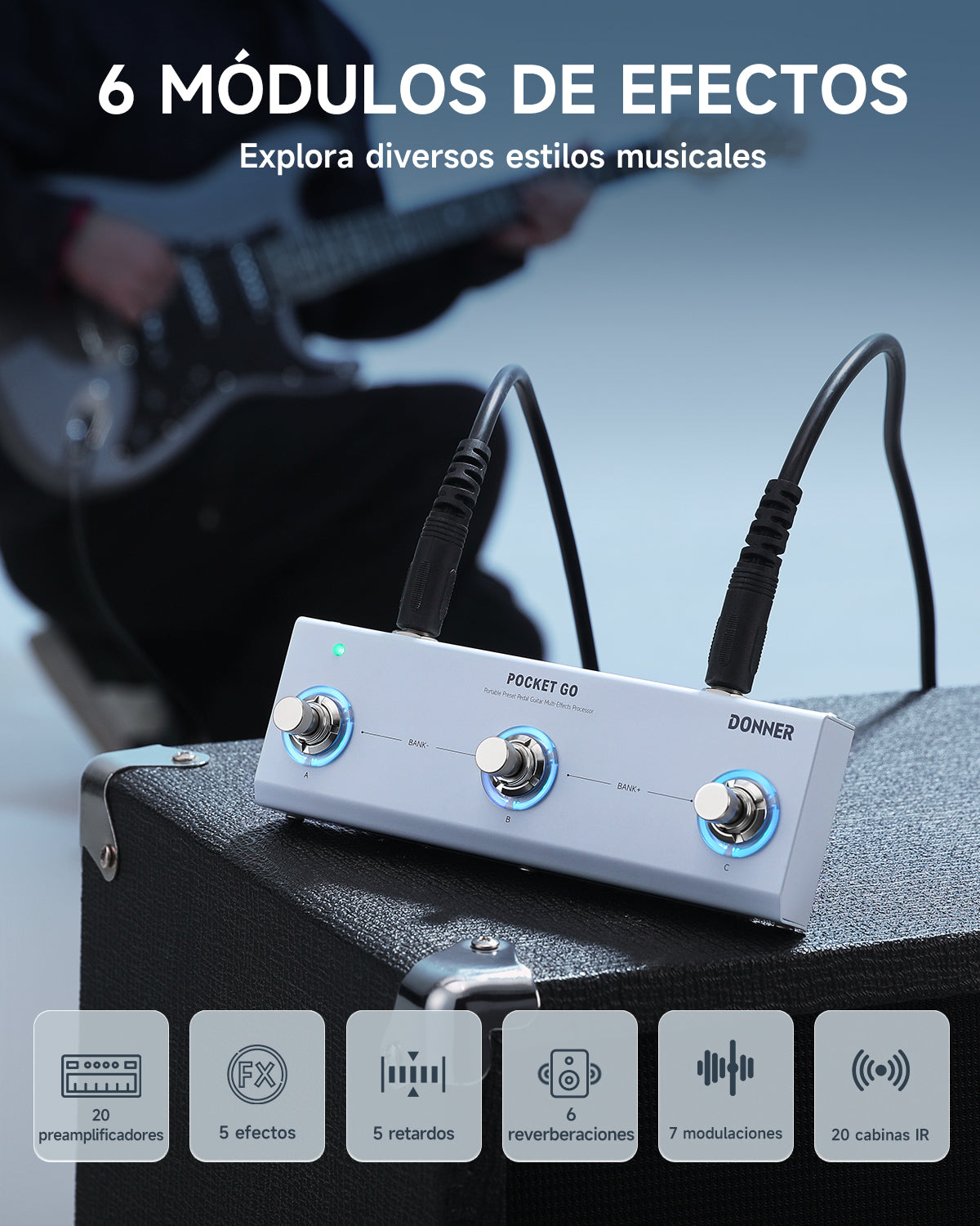 Donner Pocket Go Procesador de efectos múltiples pedal