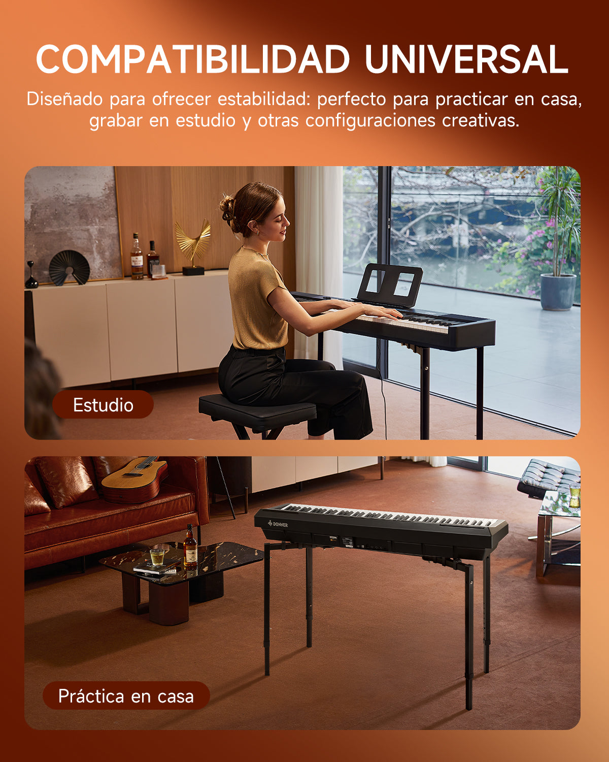 Donner DKS-200 Soporte para teclado robusto, negro