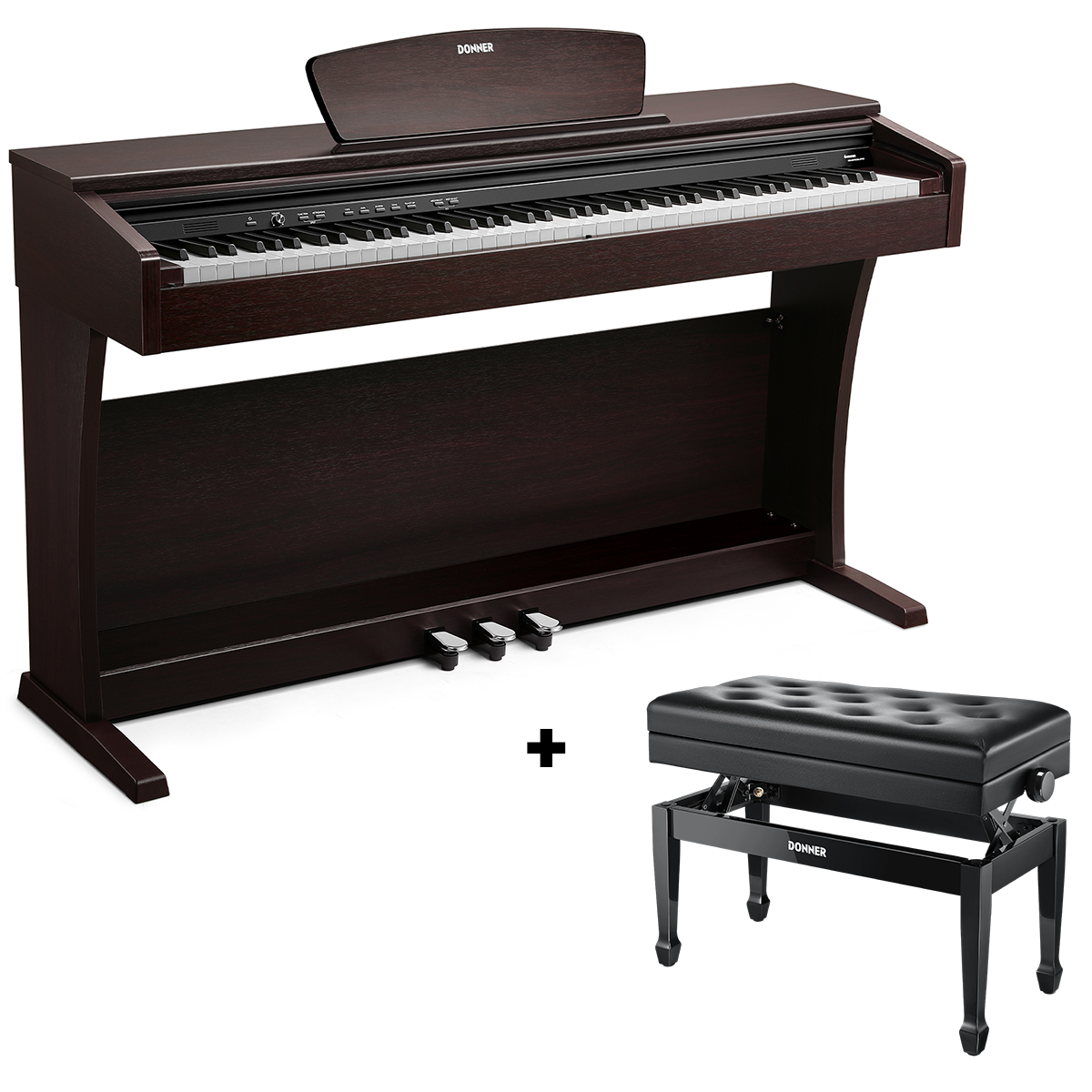 Donner DDP-300 Piano digital doméstico contrapesado de 88 teclas (Versión mejorada)