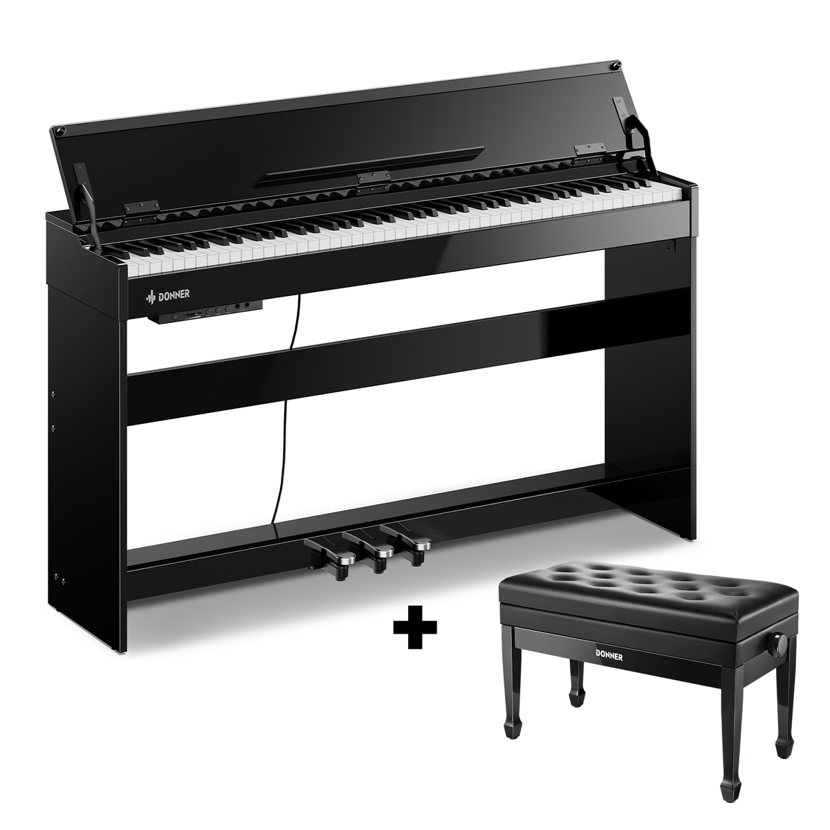 Donner DDP-75 Piano digital moderno con acabado de alto brillo