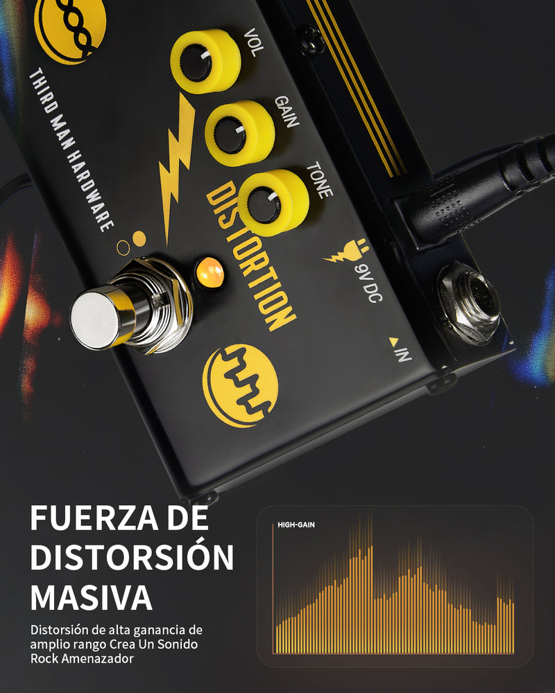 Donner X Third Man Hardware Triple Amenaza 3-en-1 Pedal: Distorsión, Phaser, Eco para Guitarra Eléctrica