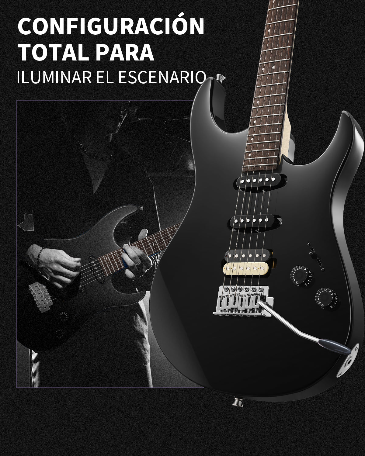 Donner DMT‑66 Guitarra eléctrica-Negro##