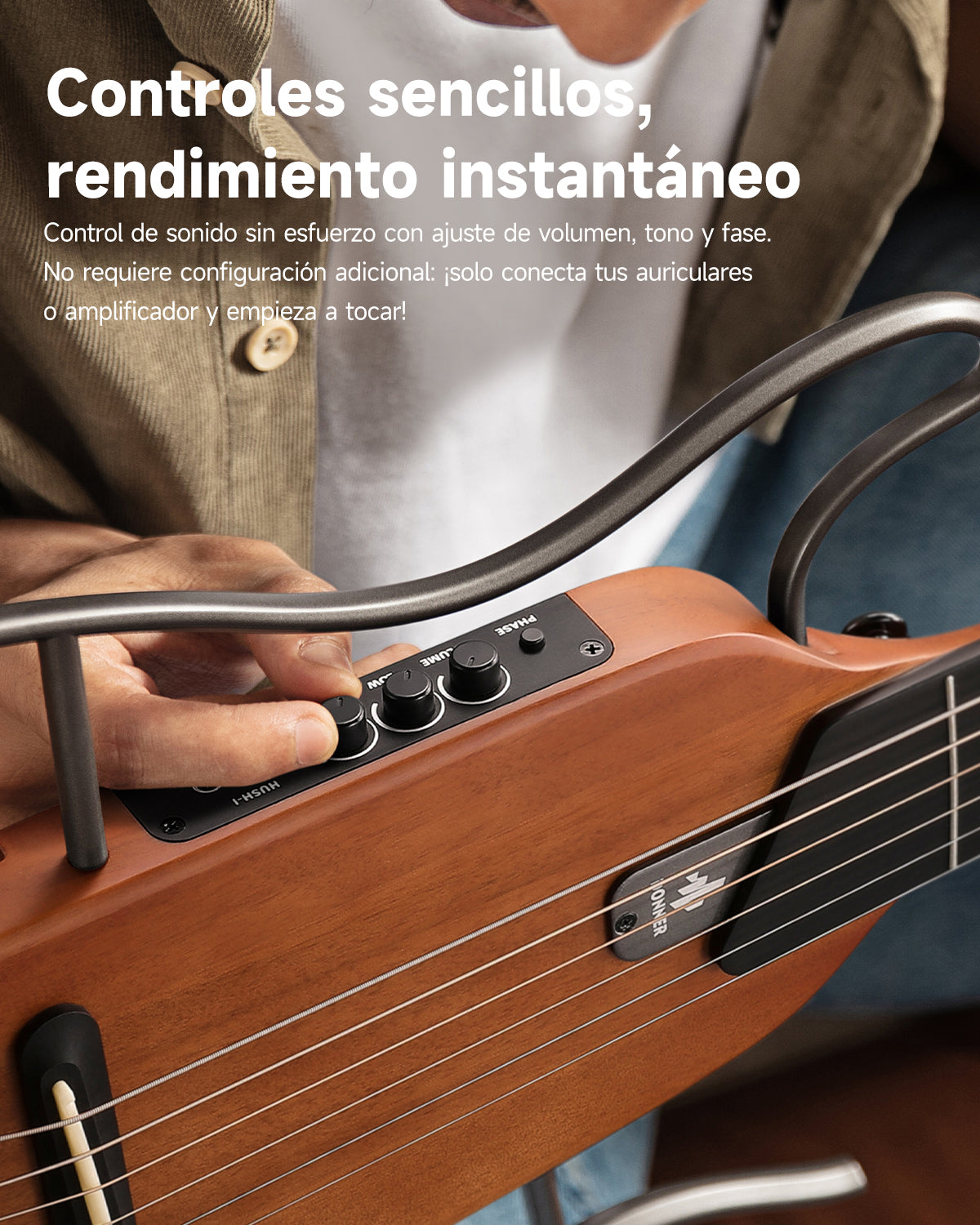 Donner HUSH™ I Guitarra de viaje ultraligera y portátil-Caoba##