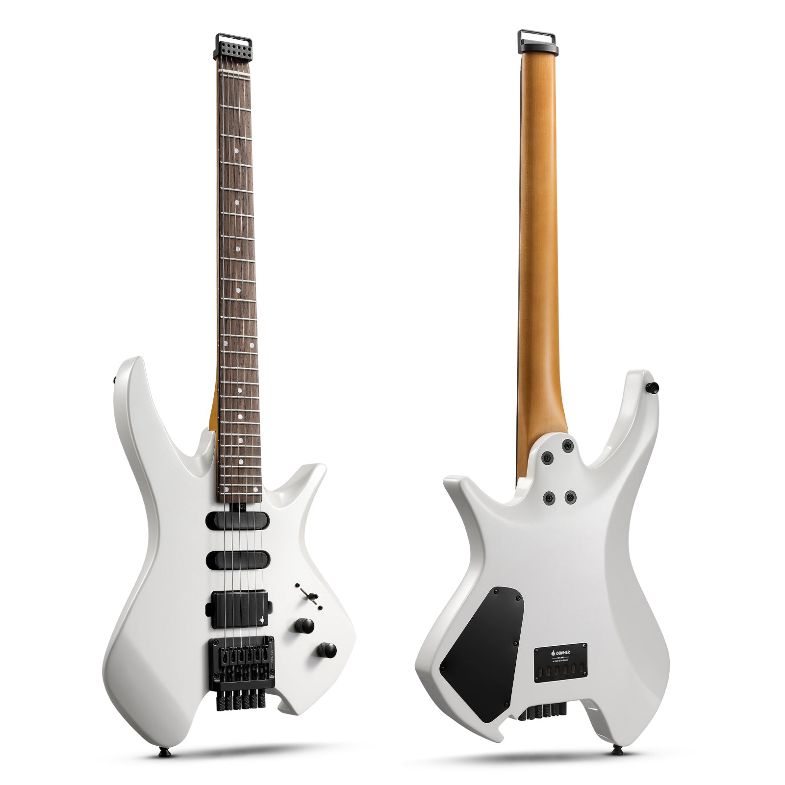 Donner NHL-500 Guitarra eléctrica sin pala-Blanco##