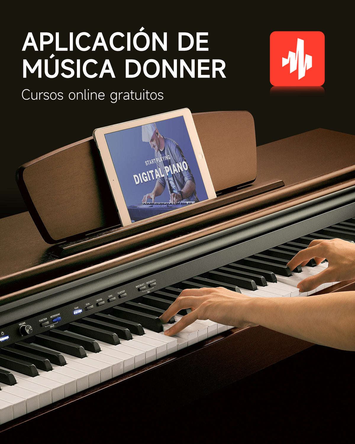 Donner DDP-300 Piano digital doméstico contrapesado de 88 teclas (Versión mejorada)
