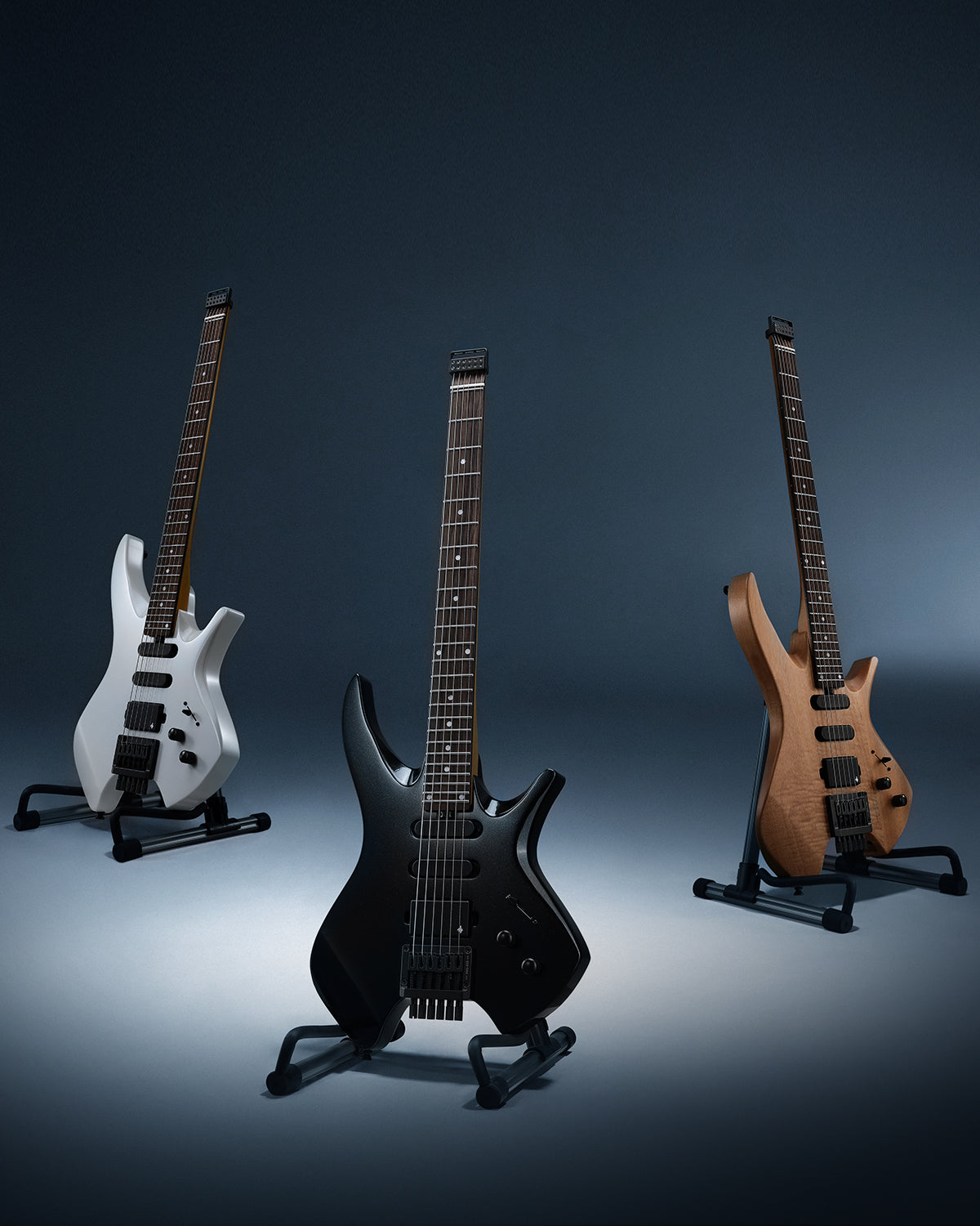 Donner NHL-500 Guitarra eléctrica sin pala-Blanco##