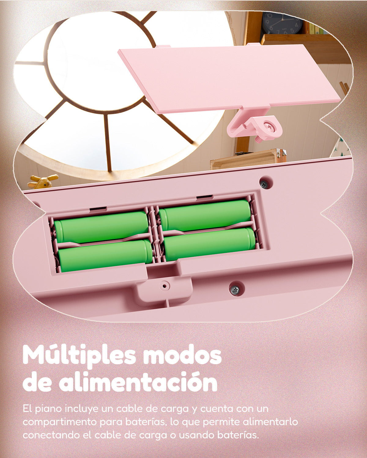 Eastar KIDO V20  Mini teclado digital con 44 teclas y soporte-Rosa##