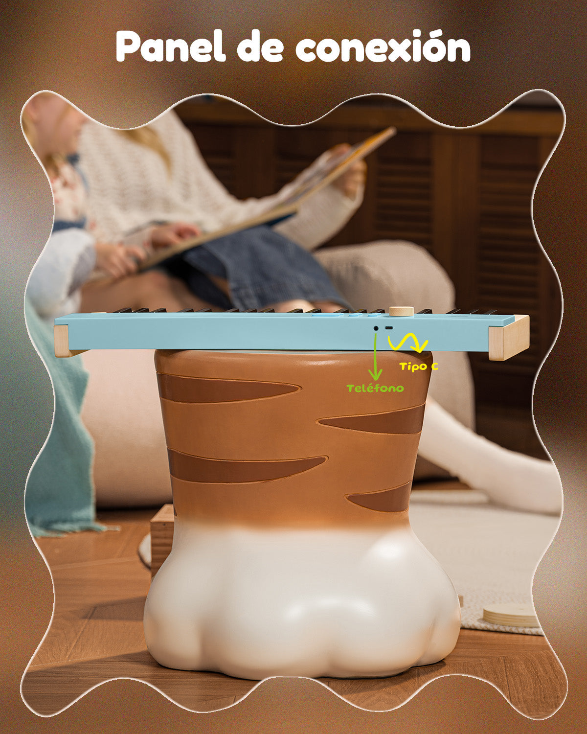 Eastar KIDO V20  Mini teclado digital con 44 teclas y soporte-Azul##