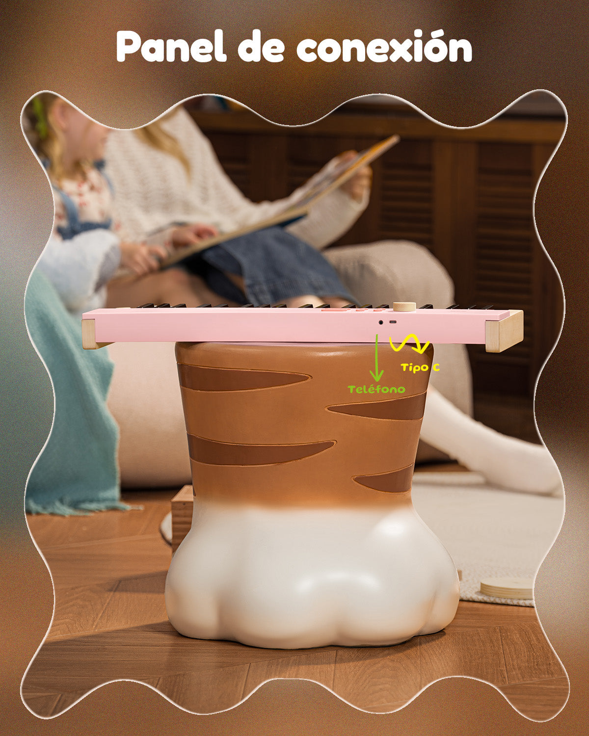 Eastar KIDO V20  Mini teclado digital con 44 teclas y soporte-Rosa##