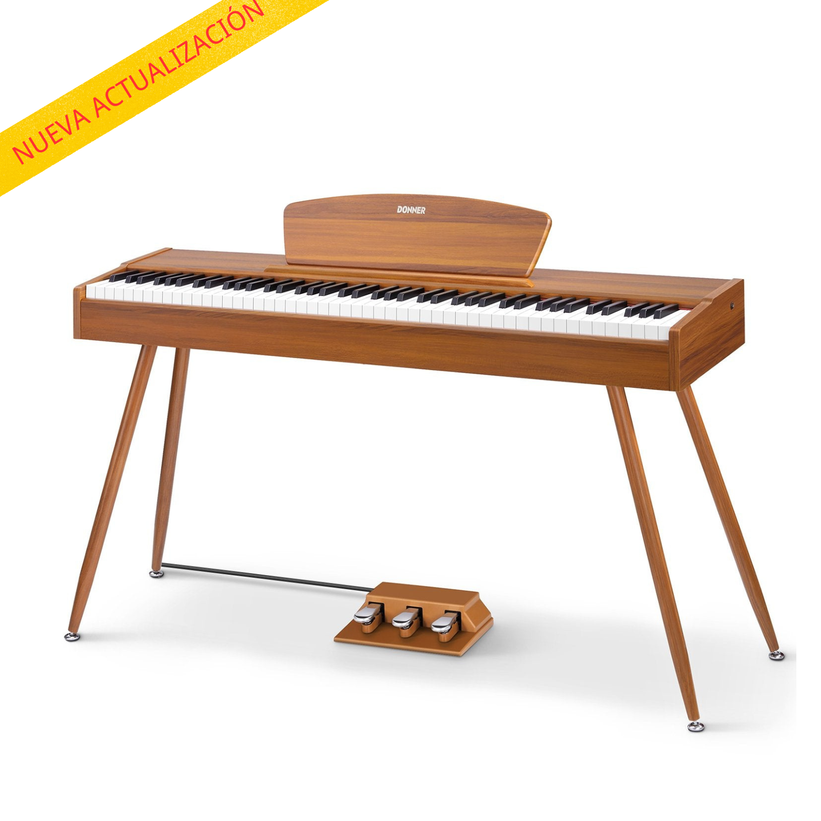 Donner DDP-80 Piano digital de madera con teclado totalmente pesado-Natural【Mejora de sonido】##