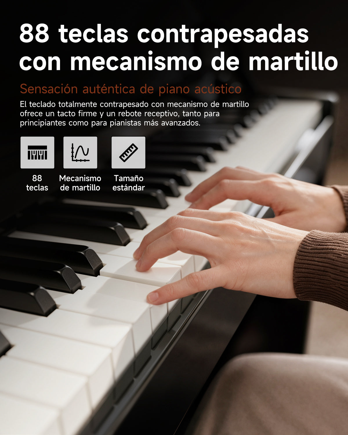 Donner DDP-75 Piano digital moderno con acabado de alto brillo