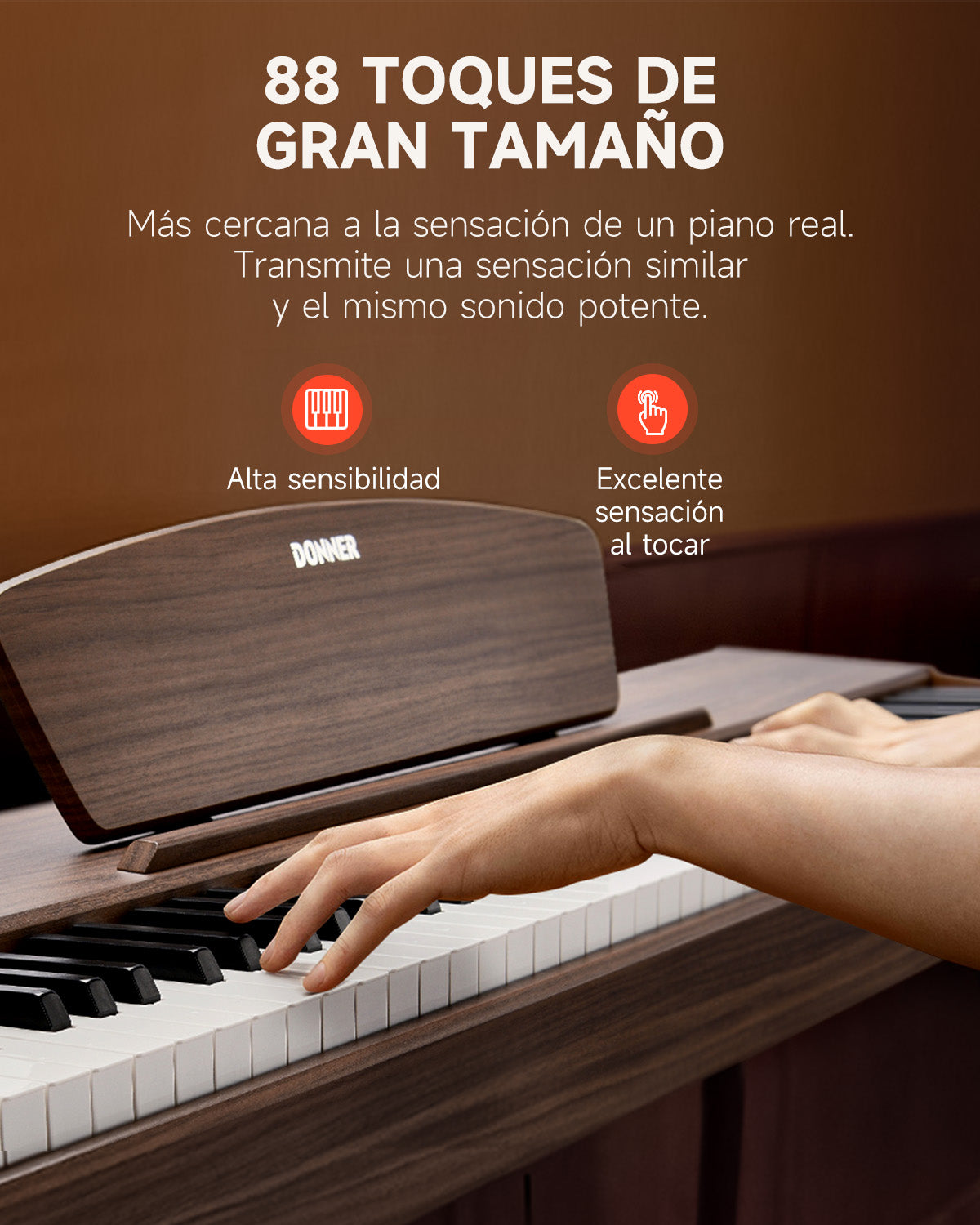 Donner DDP-80 Piano digital de madera con teclado fully weighted-Nogal##