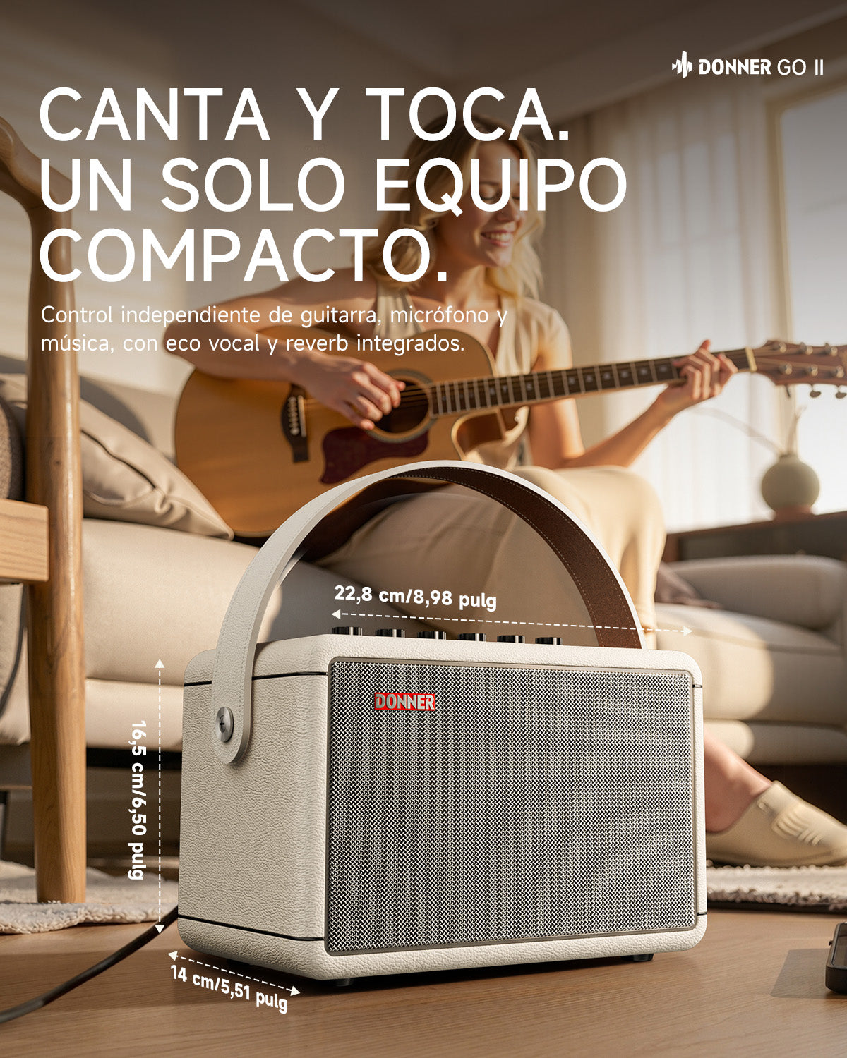 DONNER GO Amplificador para guitarra eléctrica-Donner Go II【Blanco】##