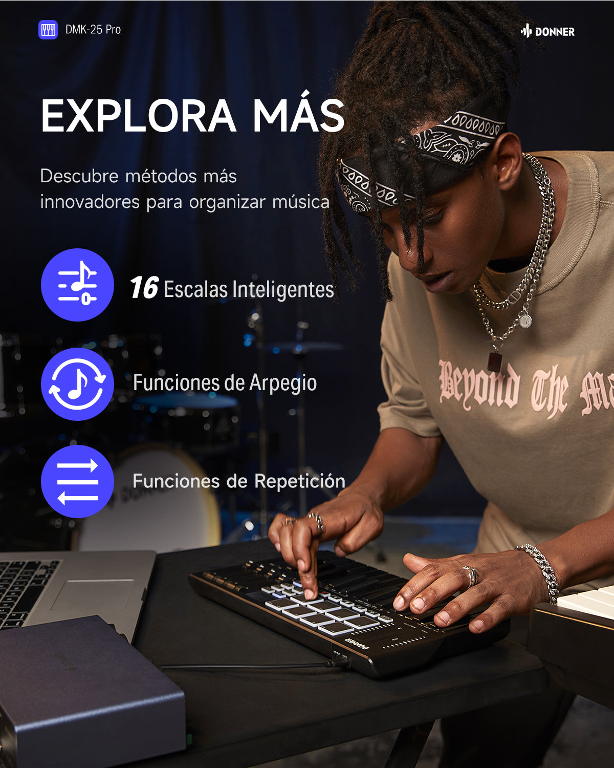 Donner DMK-25 Pro controlador de teclado MIDI