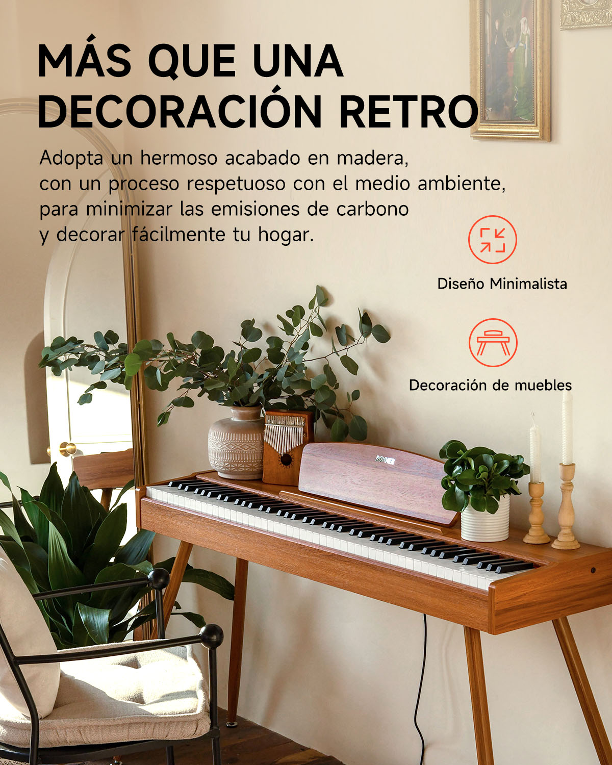 Donner DDP-80 Piano digital de madera con teclado totalmente pesado