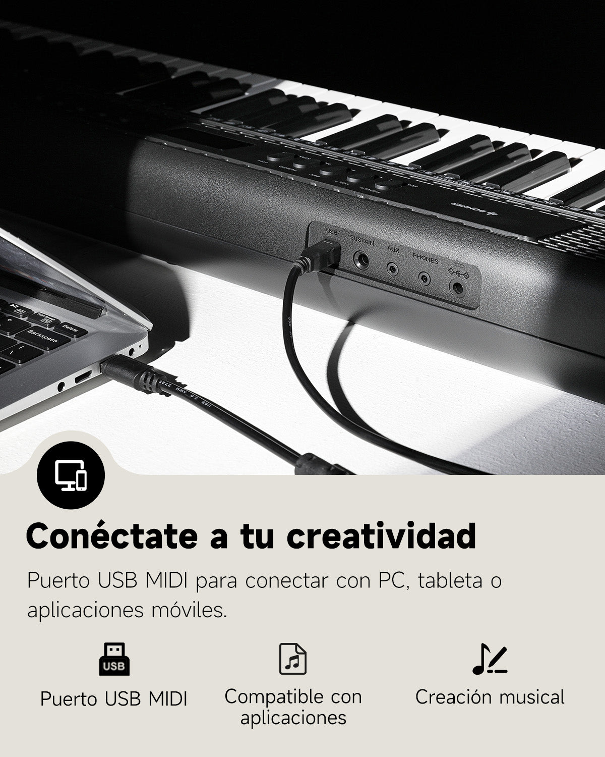 DONNER DEK-60 Teclado electrónico de 61 teclas