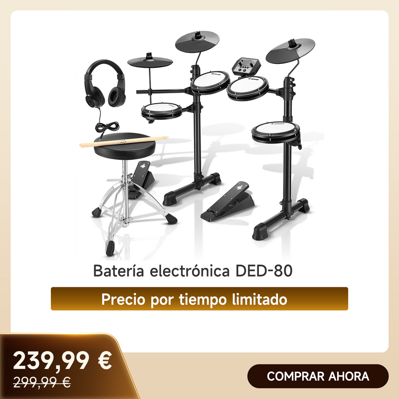 Donner DED-80 Batería Electrónica 5 Baterías 3 Platillos
