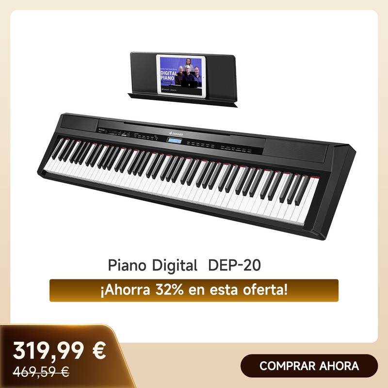 Donner DEP-20 teclado portátil de 88 teclas contrapesadas con pedal de resonancia