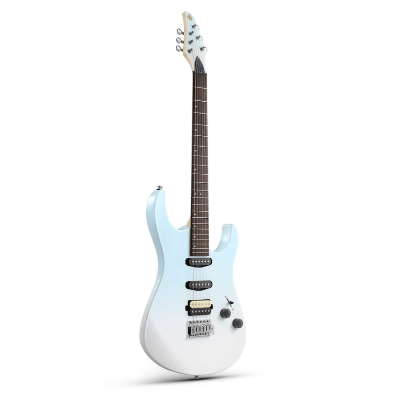 Donner DMT-66 Guitarra eléctrica con bobina simple de cerámica-Degradado azul a blanco##