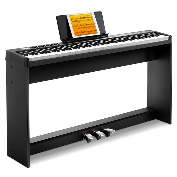 Donner DEP-08 Piano digital con soporte desmontable, piano eléctrico compacto para principiantes