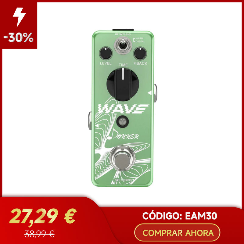 Donner pedal de efecto delay de guitarra wave