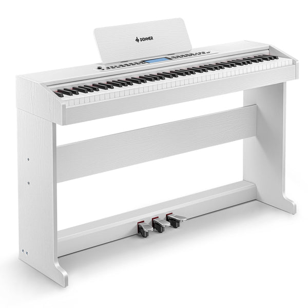 Donner DDP-95 Piano Digital Vertical de 88 Teclas Contrapesadas para Principiantes Blanco