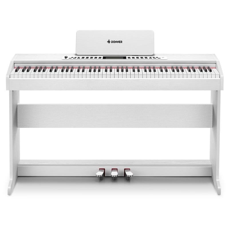 Donner DDP-95 Piano Digital Vertical de 88 Teclas Contrapesadas para Principiantes Blanco